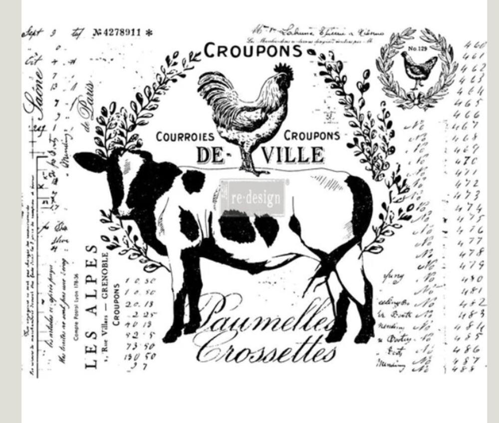 Re-Design with Prima – FARM DELIGHTS - Dry Rub Transfer COW Farmhouse
